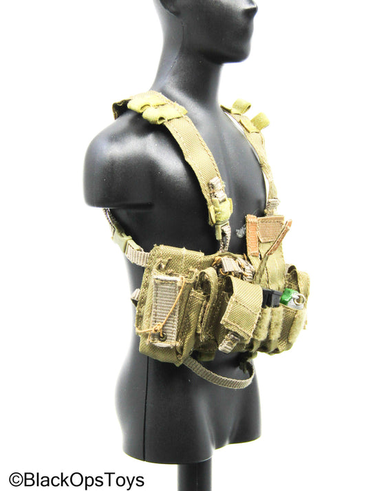 Bam 1/6 Olive Green PJ Chest Rig w/Tac Light, Grenade, & Mag Set (Soldier Story)