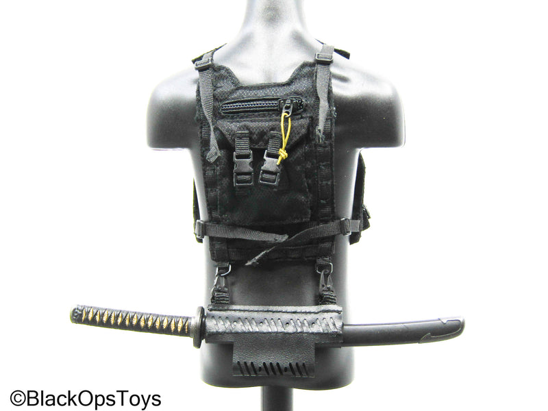 Load image into Gallery viewer, Metal Black Katana w/Sheath &amp; Tactical Vest (DAM Toys)
