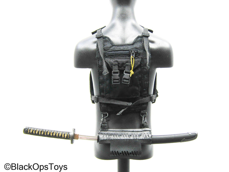 Load image into Gallery viewer, Metal Black Katana w/Sheath &amp; Tactical Vest (DAM Toys)
