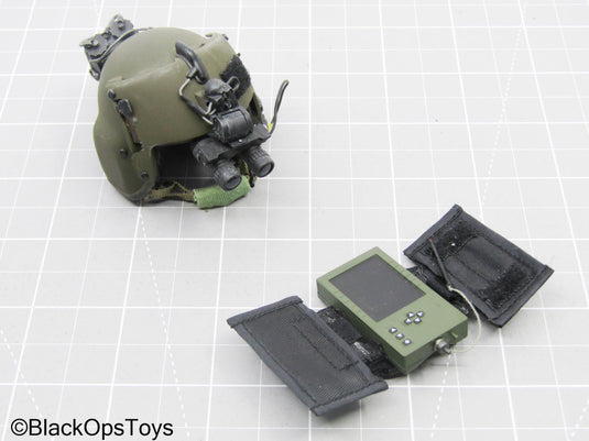OD Green SOAR Helmet w/NVG & Tactical Handheld Device (Hot Toys)
