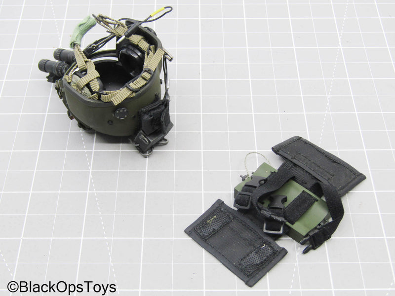 Load image into Gallery viewer, OD Green SOAR Helmet w/NVG &amp; Tactical Handheld Device (Hot Toys)
