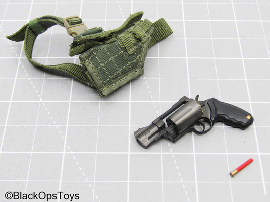 Grey Revolver w/Shotgun Shells & Left Handed Drop Leg Holster