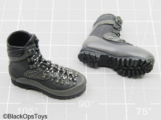 Black & Grey Combat Boots (Peg Type) (Hot Toys)