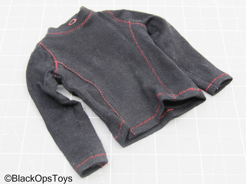 Load image into Gallery viewer, Black Long Sleeve Shirt w/Red Trim
