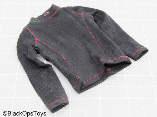 Black Long Sleeve Shirt w/Red Trim