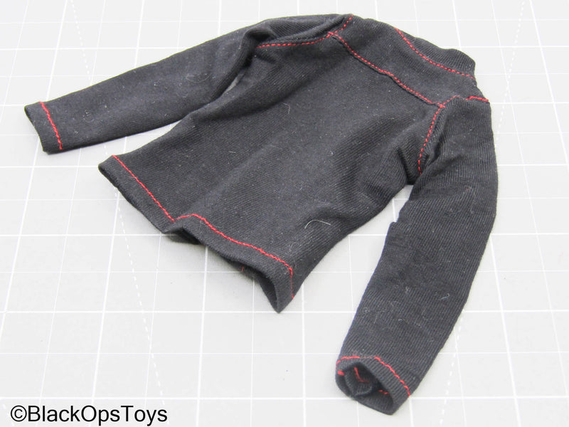 Load image into Gallery viewer, Black Long Sleeve Shirt w/Red Trim
