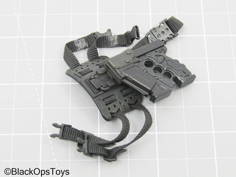 Load image into Gallery viewer, Black Modified Pistol w/ Left-Handed Drop Leg Holster (Hot Toys)
