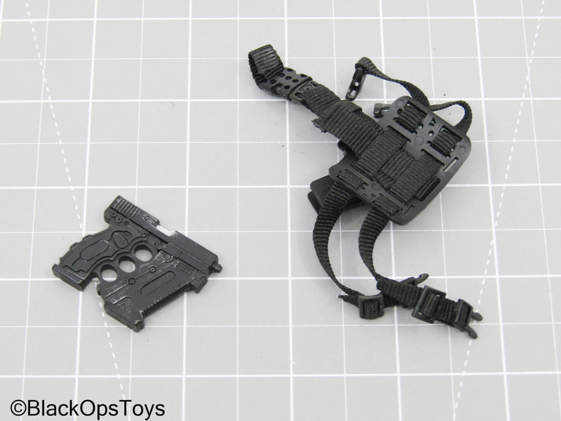 Load image into Gallery viewer, Black Modified Pistol w/ Left-Handed Drop Leg Holster (Hot Toys)
