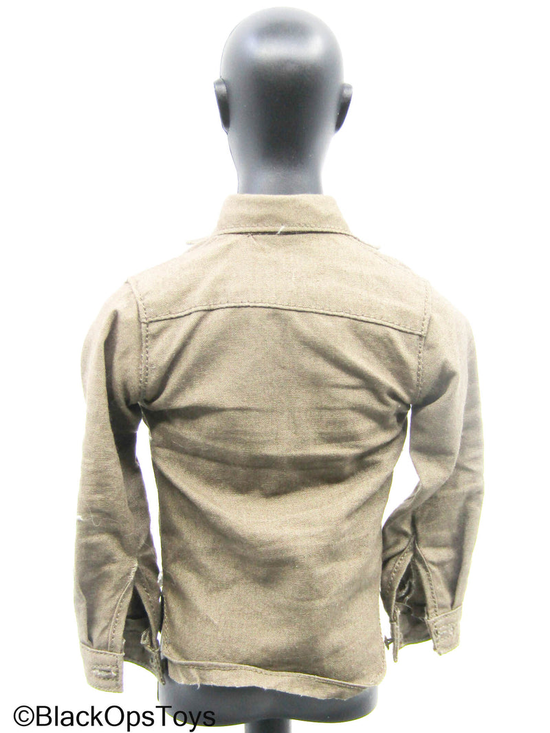 Load image into Gallery viewer, Brown Button Up Long Sleeve Shirt
