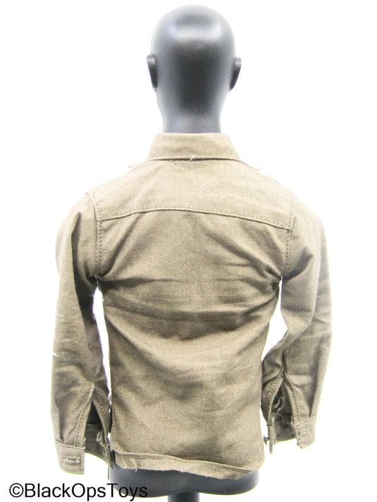 Brown Button Up Long Sleeve Shirt