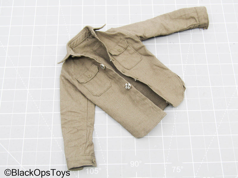 Load image into Gallery viewer, Brown Button Up Long Sleeve Shirt
