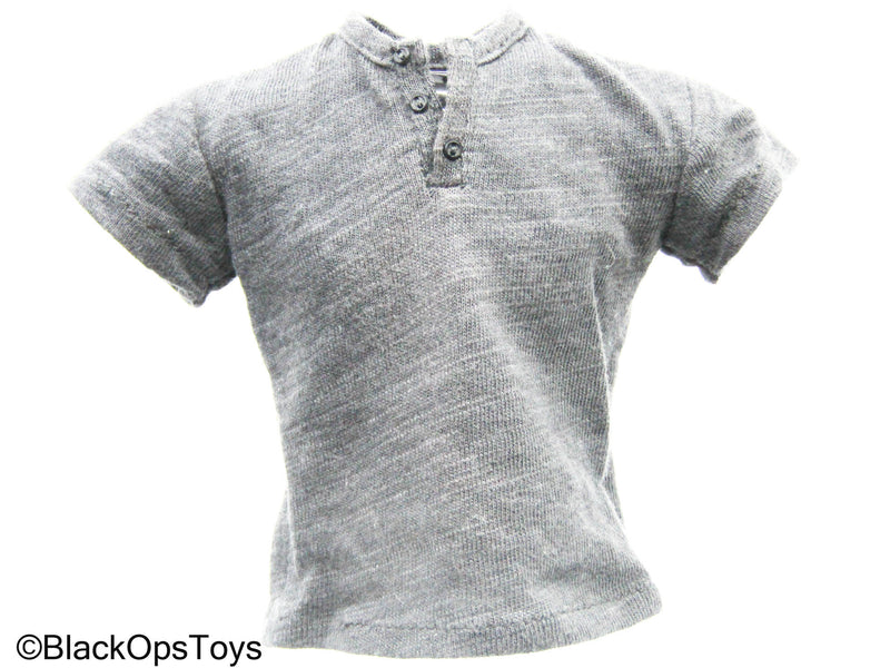 Load image into Gallery viewer, Grey Button Up T-Shirt
