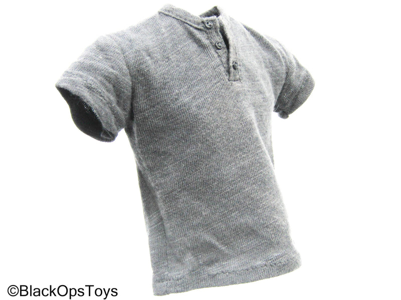 Load image into Gallery viewer, Grey Button Up T-Shirt
