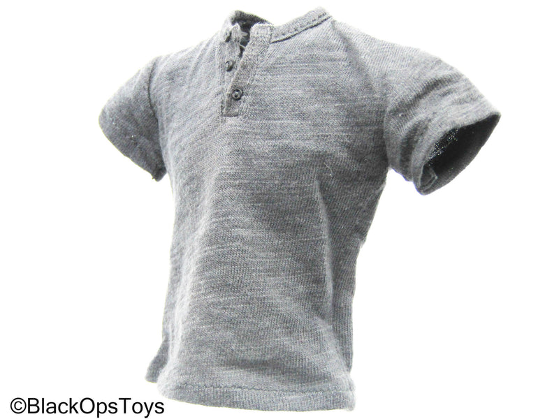 Load image into Gallery viewer, Grey Button Up T-Shirt
