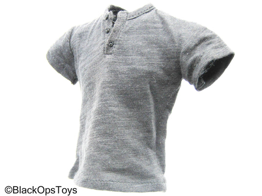 Grey Button Up T-Shirt