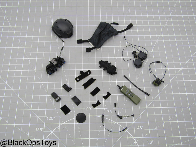 Load image into Gallery viewer, Code 627 - Black Helmet w/NVG &amp; Communications Set
