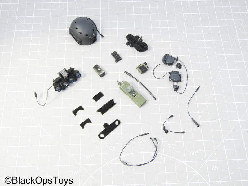 Load image into Gallery viewer, Task Force 141 - Grey Helmet w/NVG &amp; Communications Set
