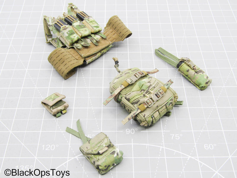 Load image into Gallery viewer, Multicam Camo Chest Rig w/MOLLE Pouch &amp; Mag Set
