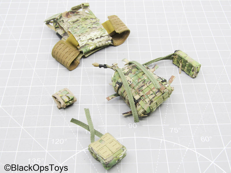 Load image into Gallery viewer, Multicam Camo Chest Rig w/MOLLE Pouch &amp; Mag Set
