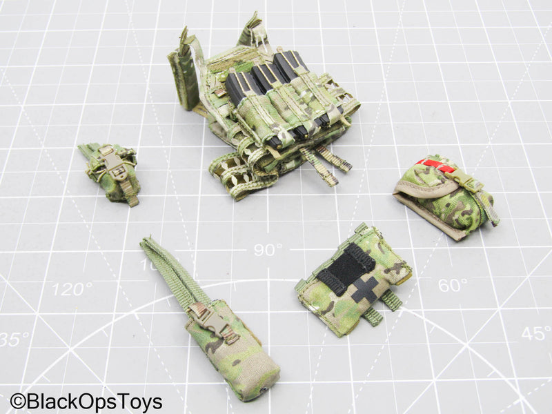 Load image into Gallery viewer, Multicam Camo Plate Carrier w/Mag &amp; Pouch Set

