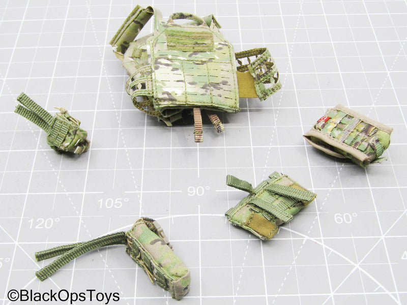 Load image into Gallery viewer, Multicam Camo Plate Carrier w/Mag &amp; Pouch Set
