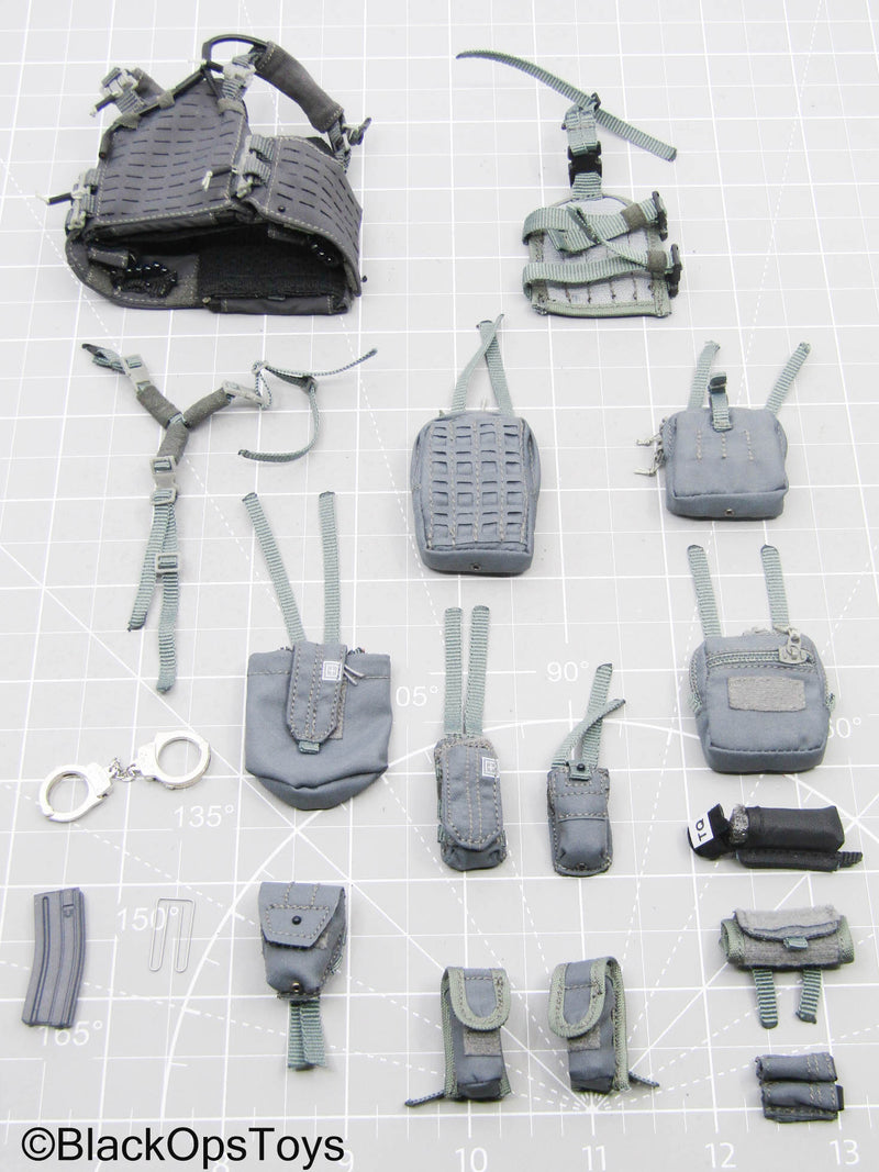 Load image into Gallery viewer, Grey MOLLE Plate Carrier w/Pouch &amp; Gear Set
