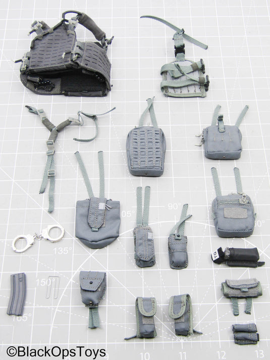 Grey MOLLE Plate Carrier w/Pouch & Gear Set