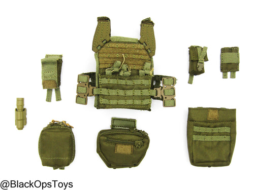 OD Green MOLLE Plate Carrier w/Pouch Set