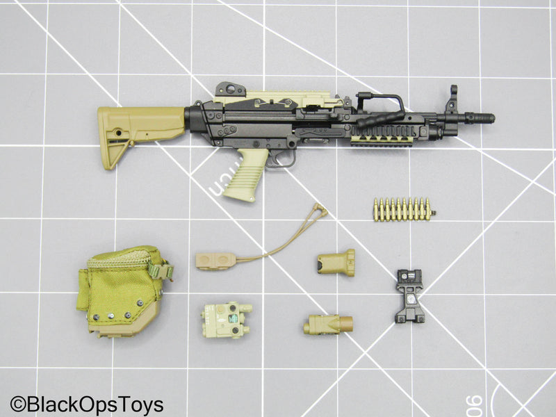 Load image into Gallery viewer, Black &amp; Tan M249 Light Machine Gun (LMG) w/Attachment Set

