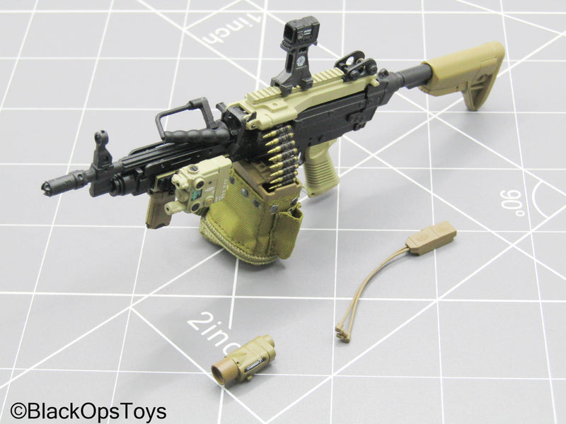 Load image into Gallery viewer, Black &amp; Tan M249 Light Machine Gun (LMG) w/Attachment Set
