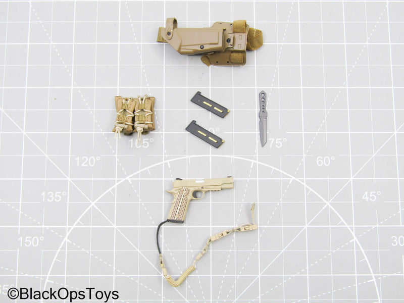 Load image into Gallery viewer, 1911 Pistol w/Drop Leg Holster,Knife, Pouch &amp; Mag Set (DAM Toys)
