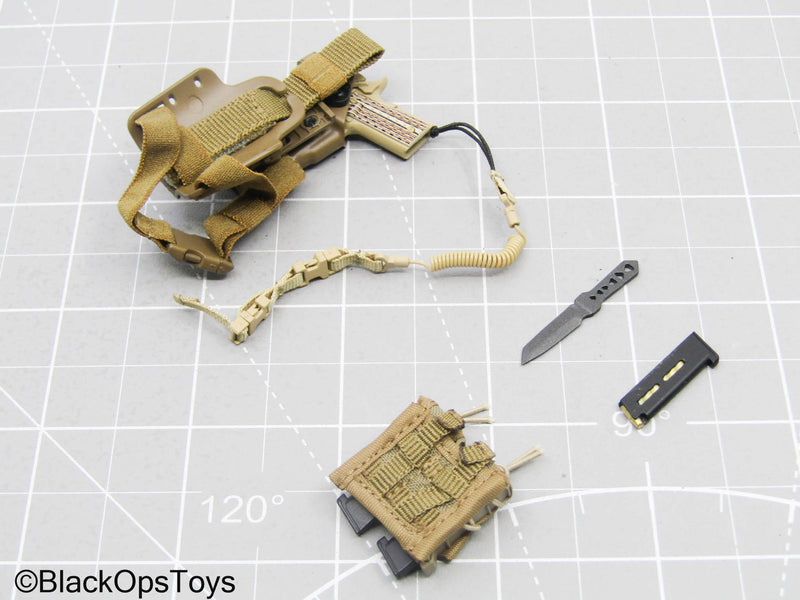 Load image into Gallery viewer, 1911 Pistol w/Drop Leg Holster,Knife, Pouch &amp; Mag Set (DAM Toys)
