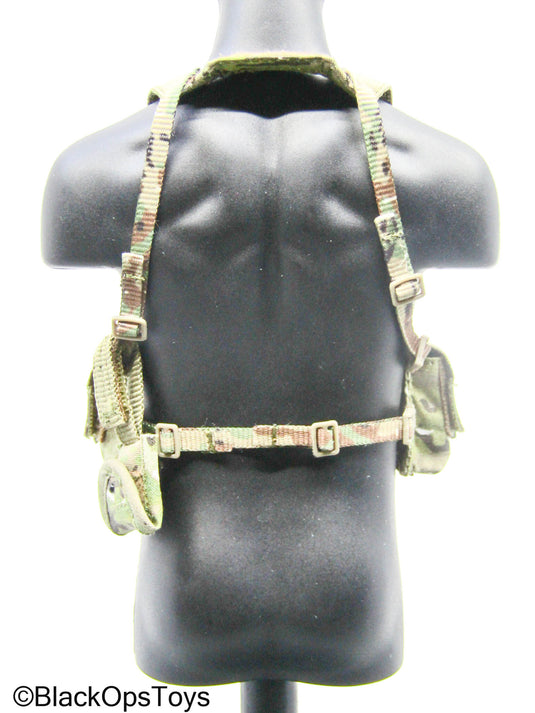 Multicam Camo Chest Rig w/Hanger & Utility Pouch (Easy & Simple)