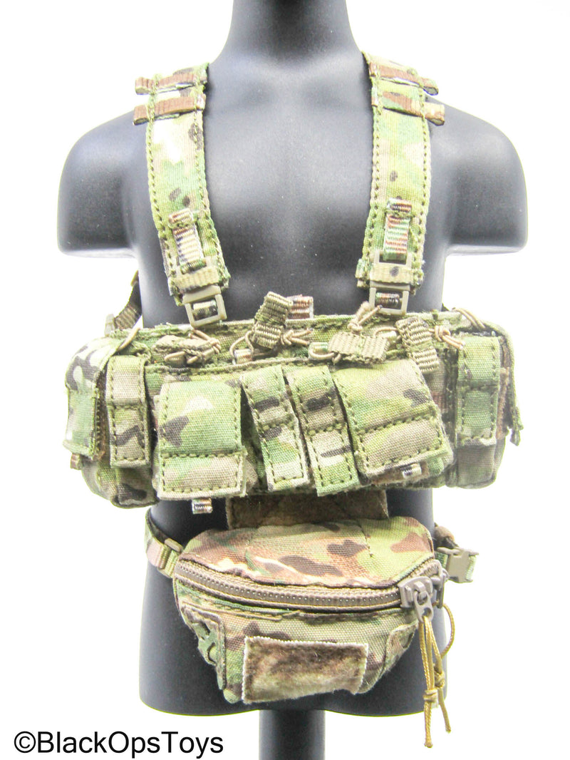Load image into Gallery viewer, Multicam Camo Chest Rig w/Hanger Pouch
