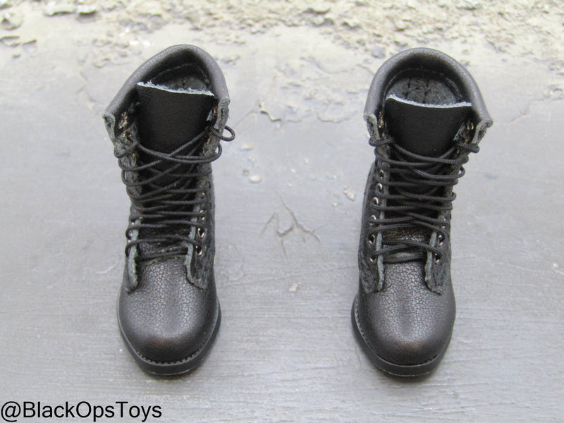 Load image into Gallery viewer, Top Gun - Tom &amp; Nick - Black Leather Boots (Foot Type)
