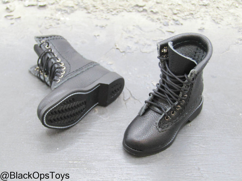 Load image into Gallery viewer, Top Gun - Tom &amp; Nick - Black Leather Boots (Foot Type)
