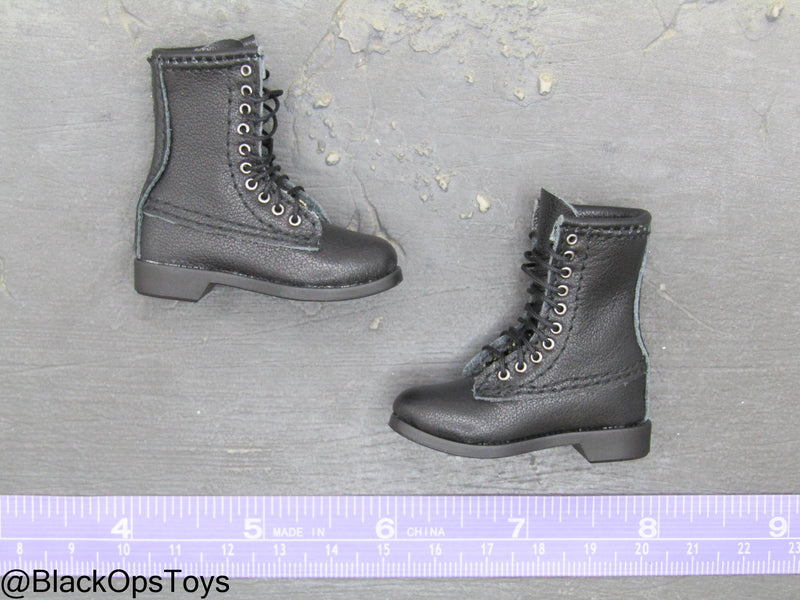 Load image into Gallery viewer, Top Gun - Tom &amp; Nick - Black Leather Boots (Foot Type)
