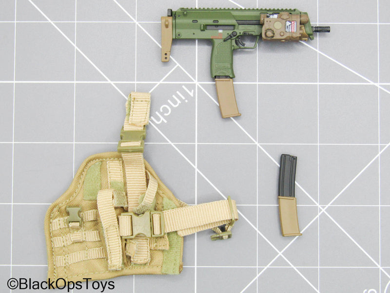 Load image into Gallery viewer, OD Green MP7 w/Attachment Set &amp; Drop Leg Holster
