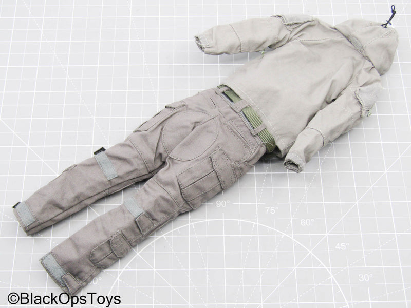 Load image into Gallery viewer, Grey Hooded Jacket w/Combat Pants &amp; OD Green Belt
