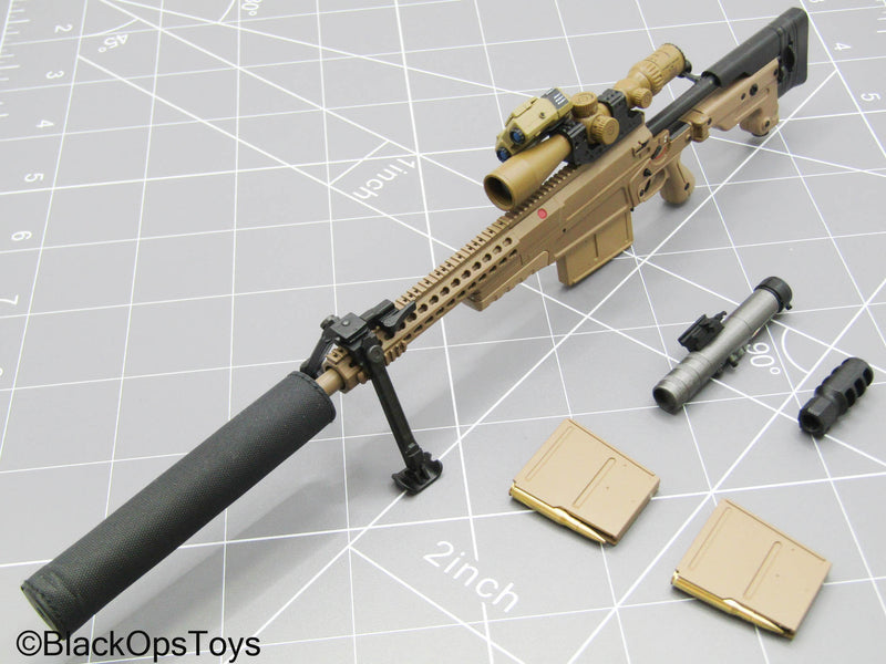 Load image into Gallery viewer, Tan .50 Cal Sniper Rifle w/Attachment Set

