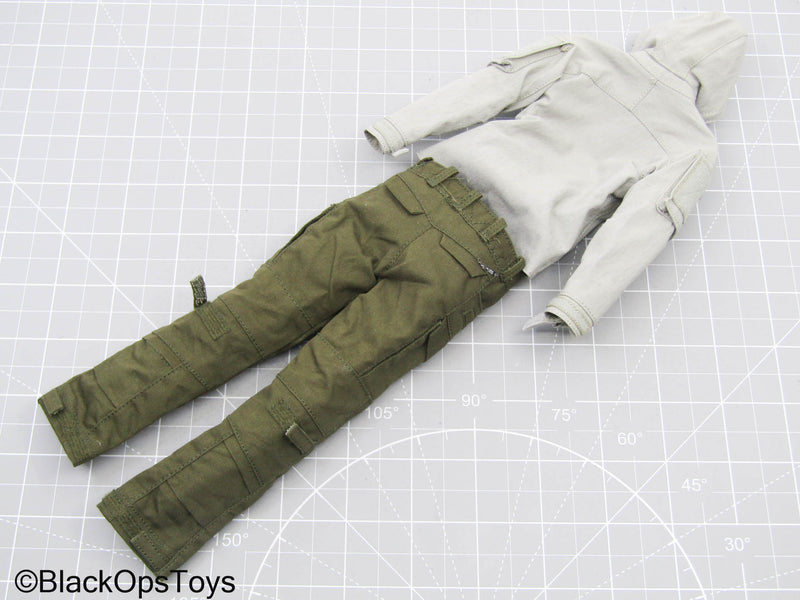 Load image into Gallery viewer, Grey Hooded Jacket w/OD Green Combat Pants (Easy &amp; Simple)
