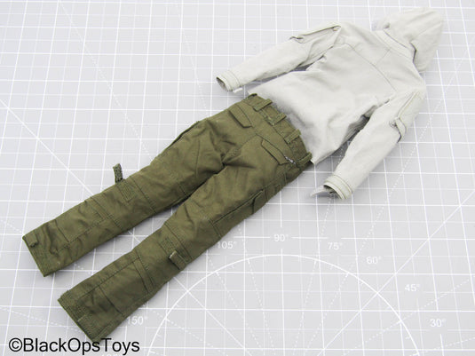 Grey Hooded Jacket w/OD Green Combat Pants (Easy & Simple)