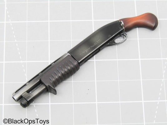 Black Remington M870 Shotgun w/Wood Colored Grip