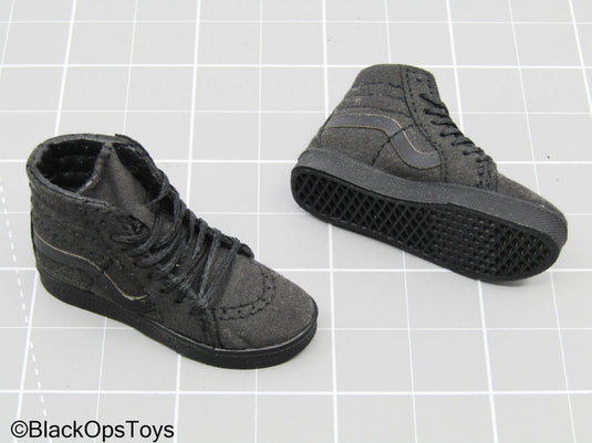 Black VANS Sk8-Hi Skate Shoes (Foot Type)
