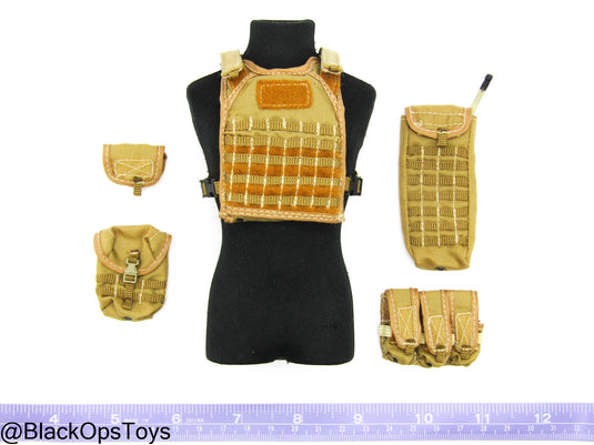 Coyote Tan MOLLE Plate Carrier w/Pouch Set