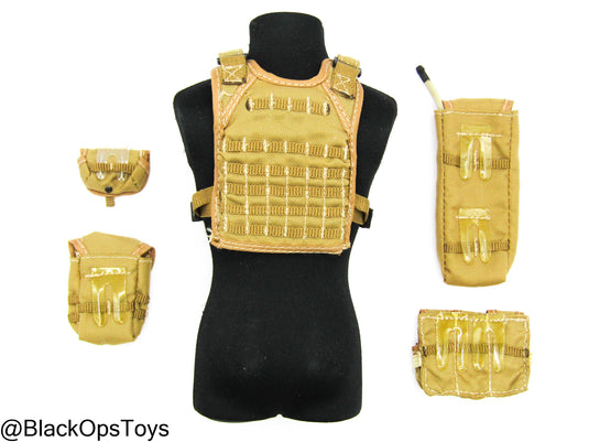 Coyote Tan MOLLE Plate Carrier w/Pouch Set