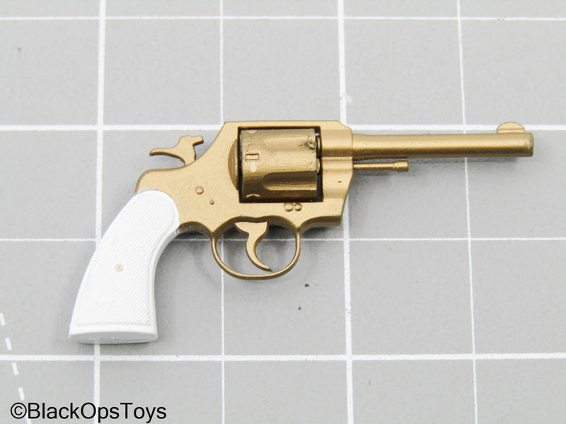 Load image into Gallery viewer, Gold Revolver w/White Grip
