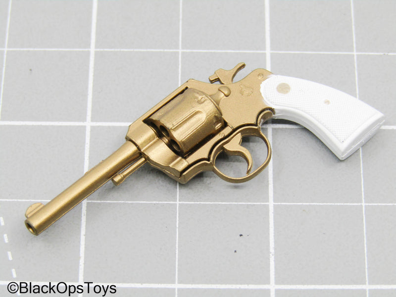 Load image into Gallery viewer, Gold Revolver w/White Grip
