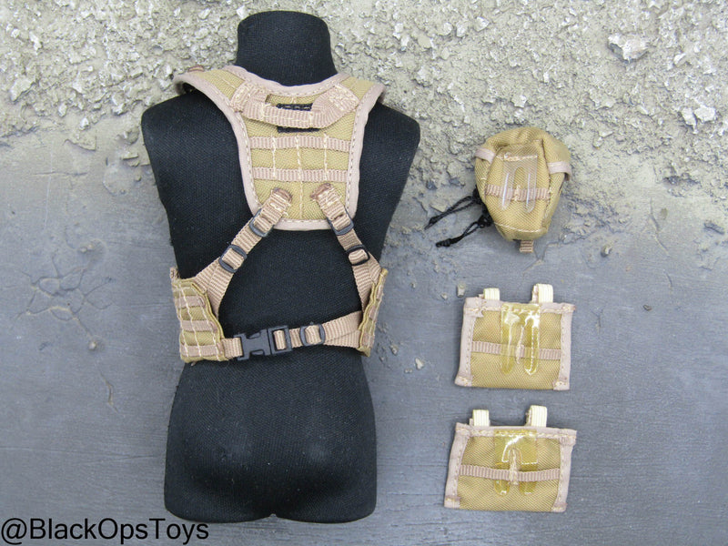 Load image into Gallery viewer, FDE Tan MOLLE Chest Rig w/Pouch Set

