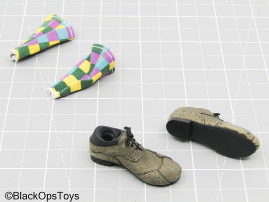 Fat Joker - Leather Like Shoes w/Plaid Socks (Peg Type)